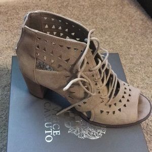 Vince Camuto peep toe booties